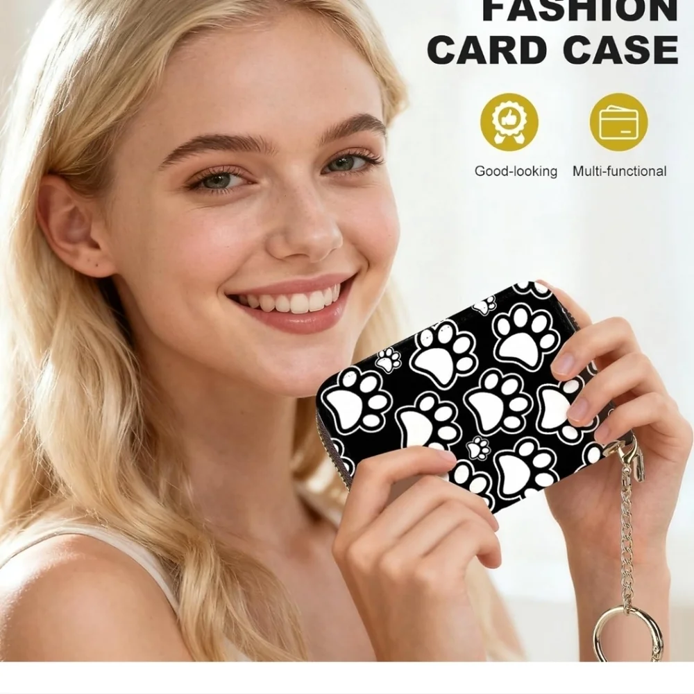 Black and White Paw Print Wallet
